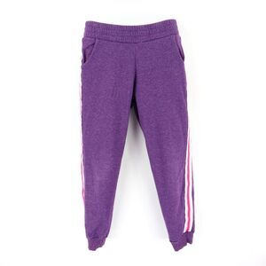 Athletic Works Sweatpants Girls L‎ (10-12) Puple Side Stripes Heathered Pockets